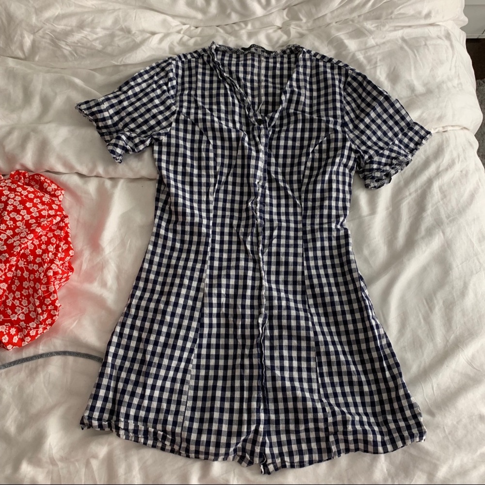 Checkered button down dress